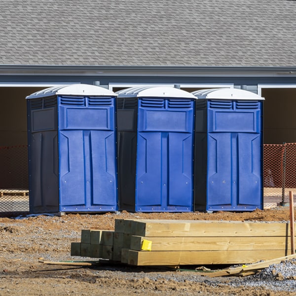 how often are the portable restrooms cleaned and serviced during a rental period in Hanover Park